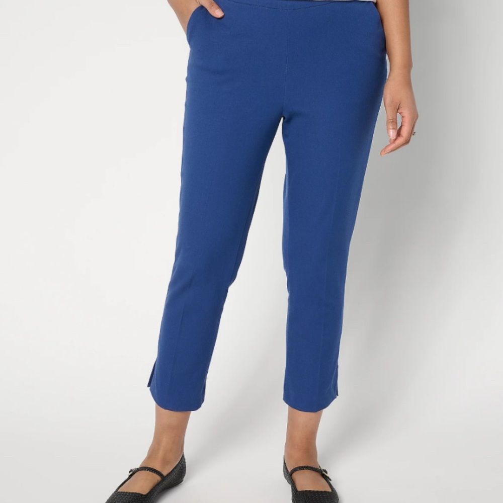 Isaac Mizrahi Live! Regular 24/7 Stretch Icon Straight Crop Pants